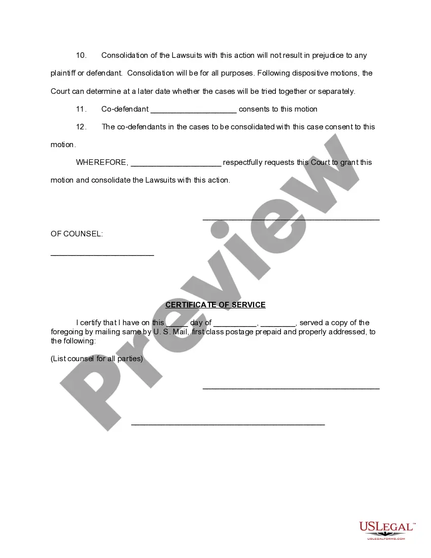 Preview Motion to Transfer and Consolidate