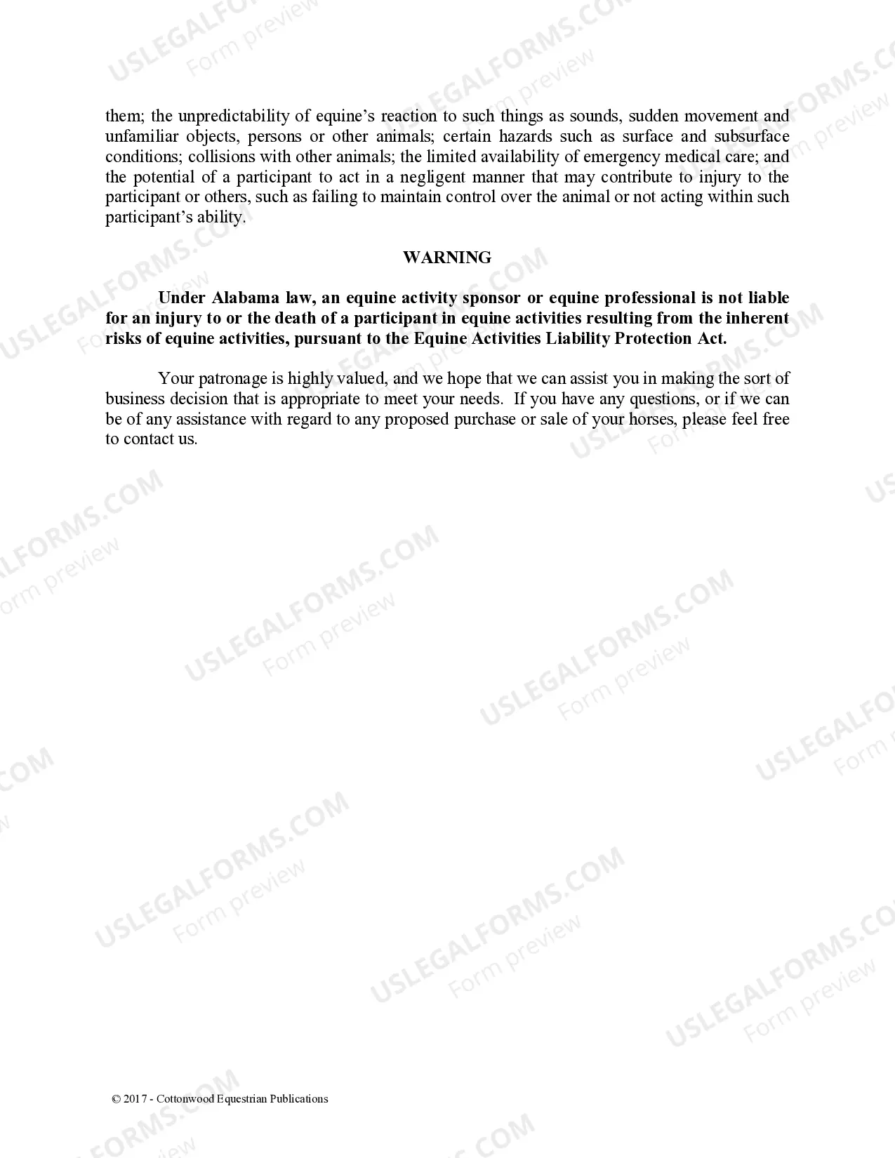 Preview Pre-Purchase Recommendations - Horse Equine Forms