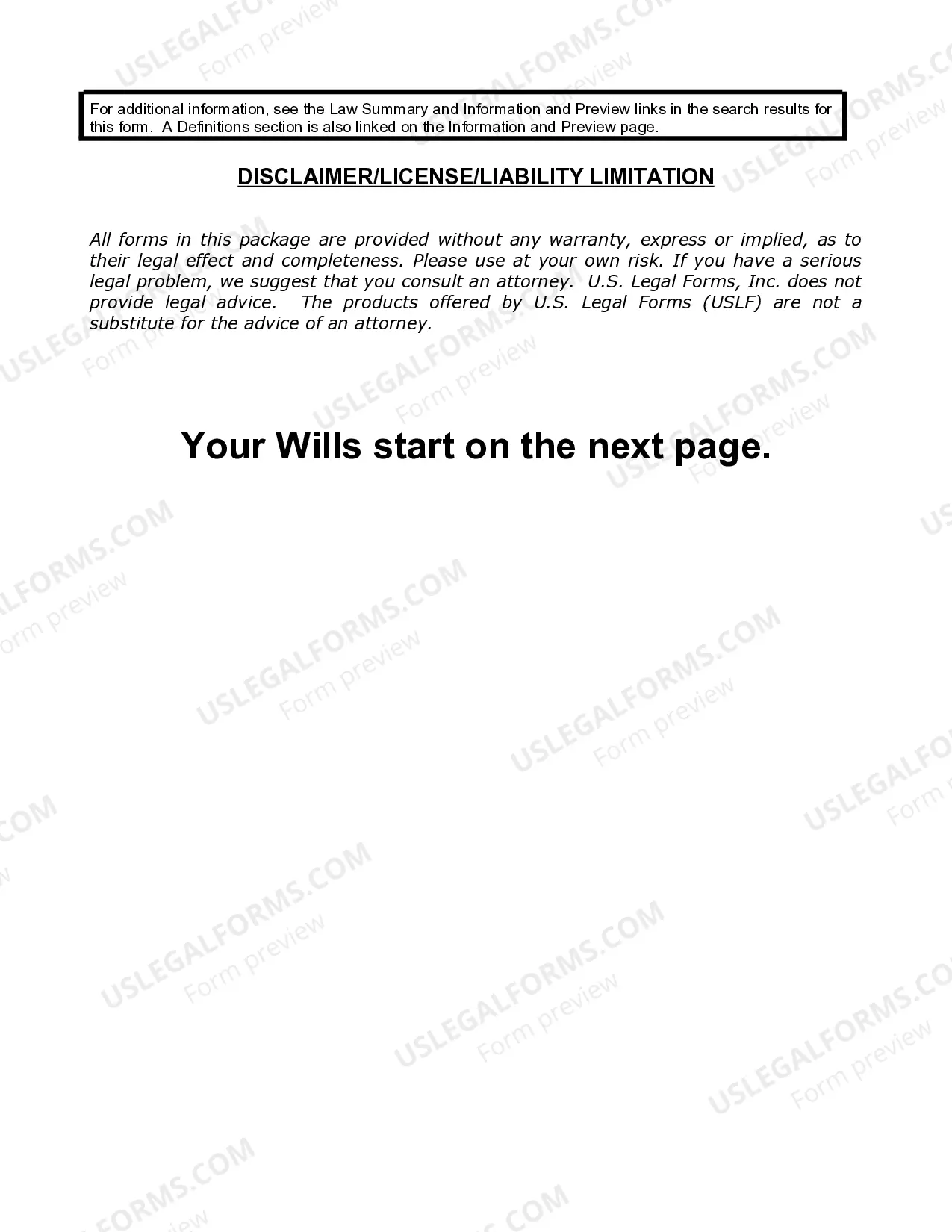 Preview Mutual Wills containing Last Will and Testaments for Man and Woman living together not Married with No Children