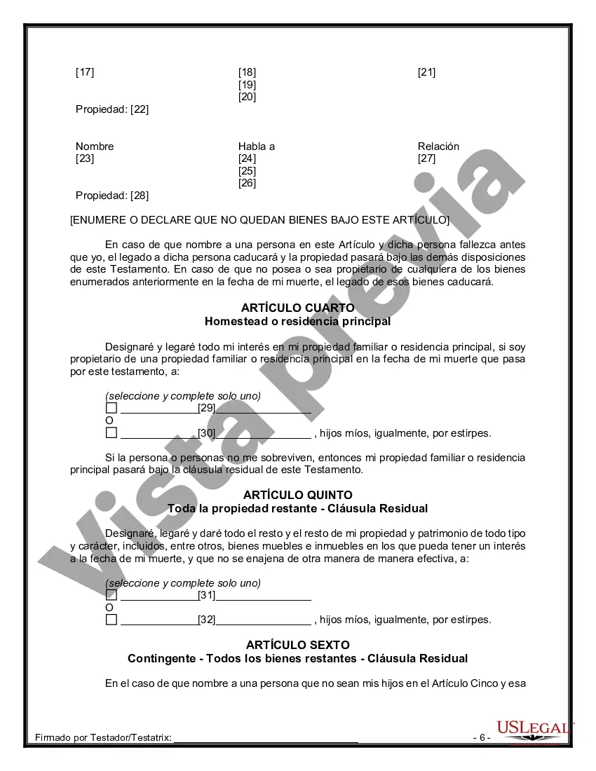 Preview Testamentos Mutuos o Últimas Voluntades y Testamentos para Personas Solteras que conviven con Hijos Mayores de Edad