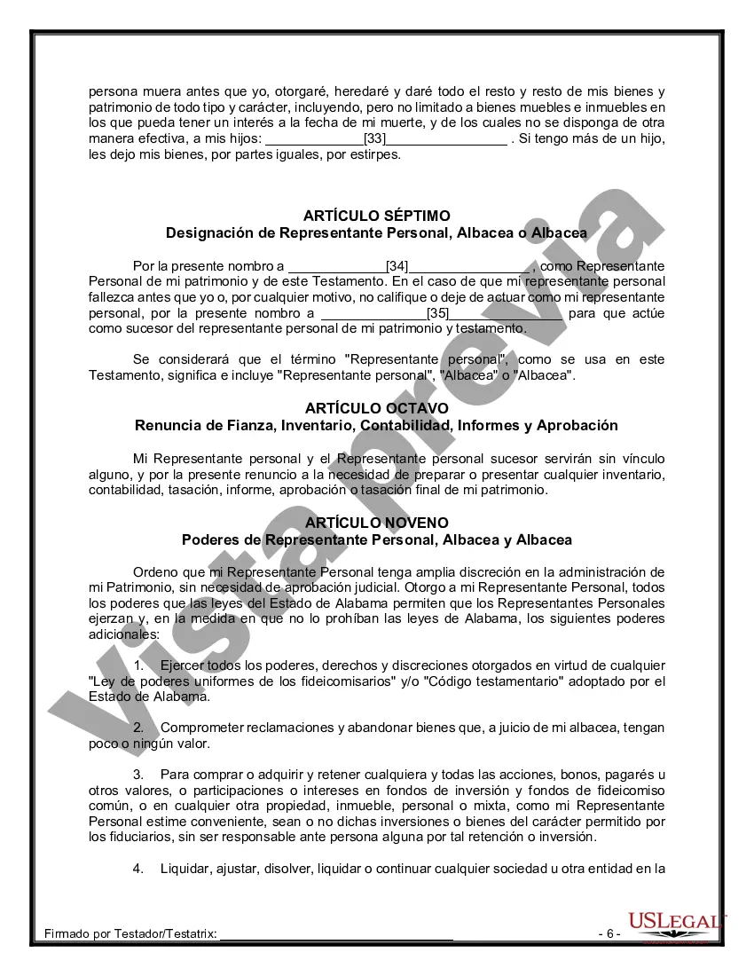 Preview Testamentos Mutuos o Últimas Voluntades y Testamentos para Personas Solteras que conviven con Hijos Mayores de Edad