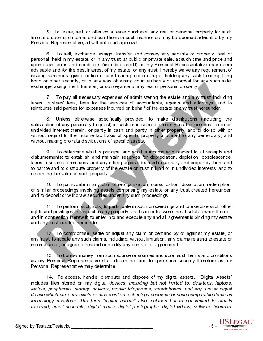 Preview Mutual Wills or Last Will and Testaments for Man and Woman living together, not Married with Adult Children