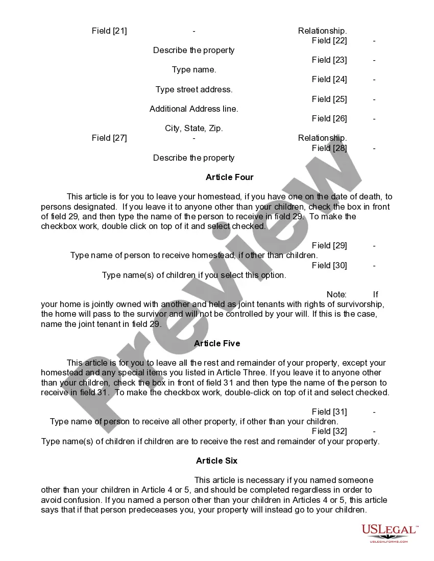 Preview Mutual Wills or Last Will and Testaments for Man and Woman living together, not Married with Adult Children