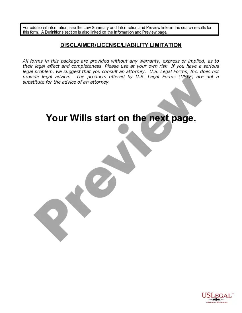 Preview Mutual Wills or Last Will and Testaments for Man and Woman living together, not Married with Adult Children