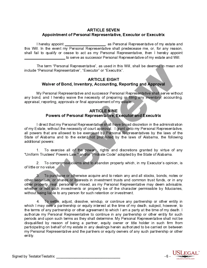 Preview Mutual Wills or Last Will and Testaments for Man and Woman living together, not Married with Adult Children