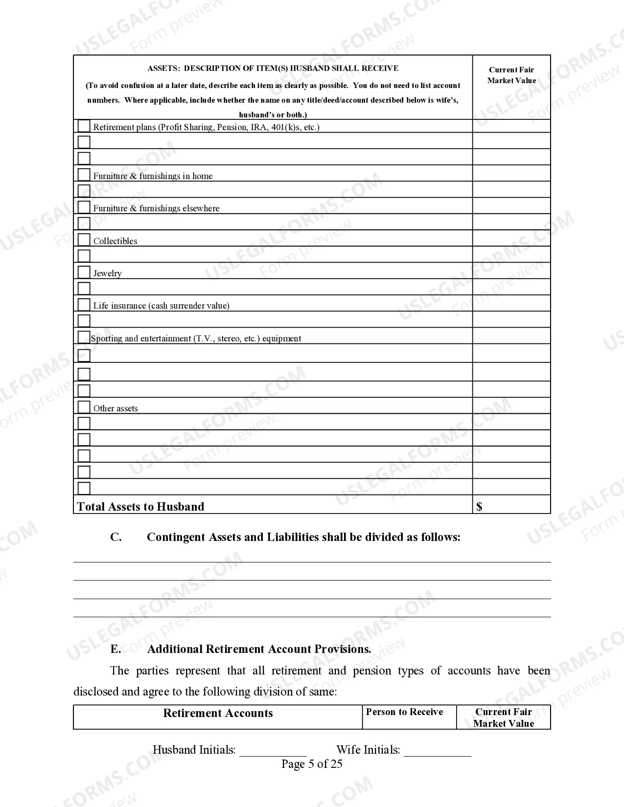 Preview Legal Separation Agreement - Minor Children