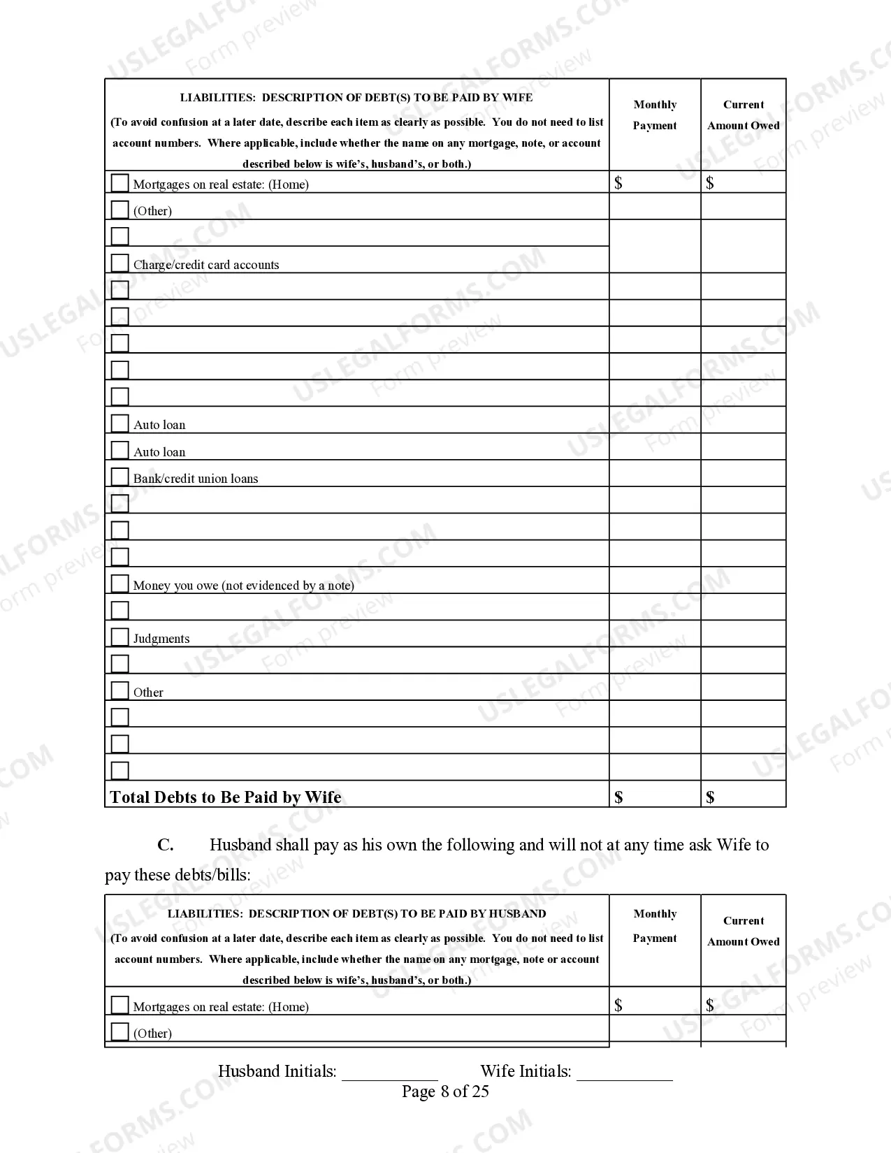 Preview Legal Separation Agreement - Minor Children