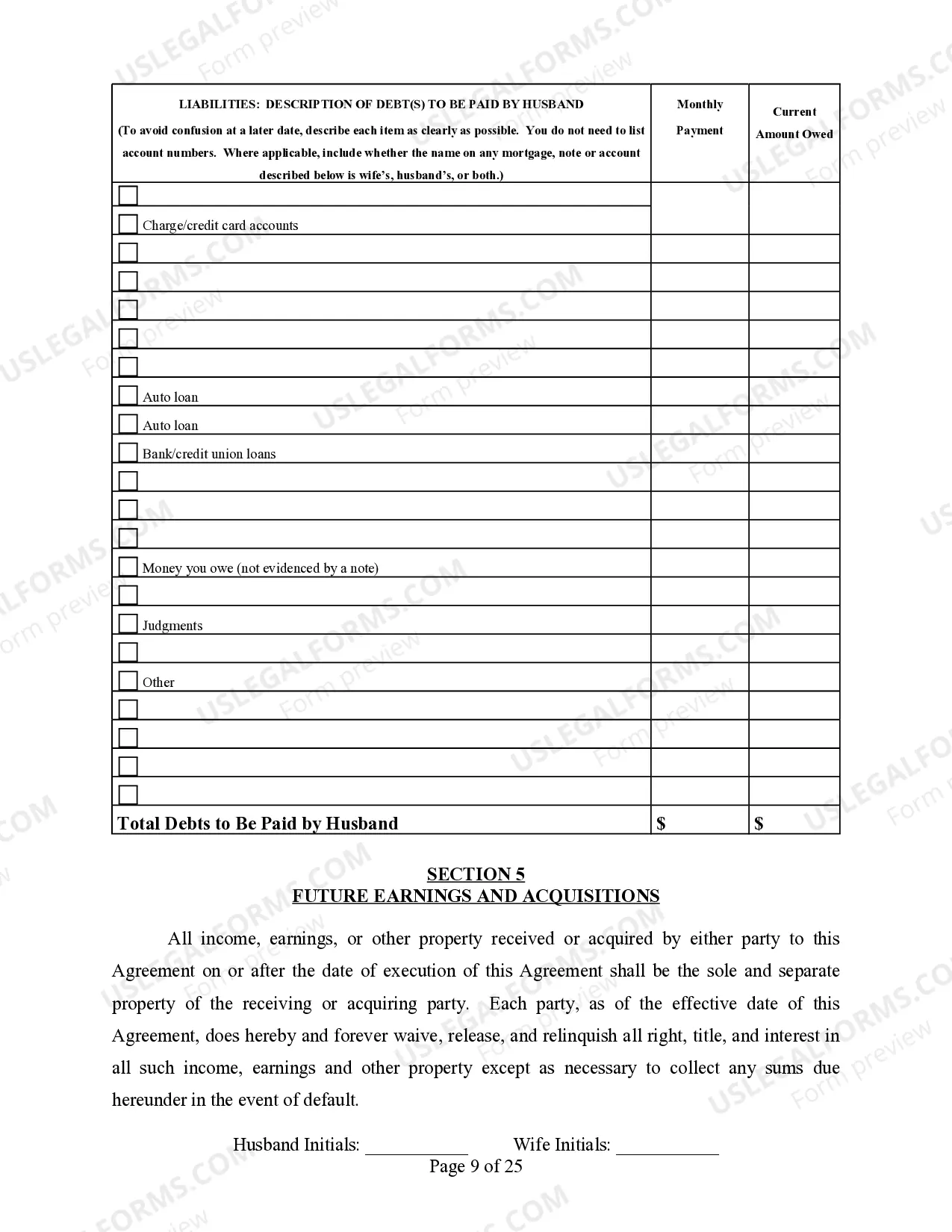 Preview Legal Separation Agreement - Minor Children