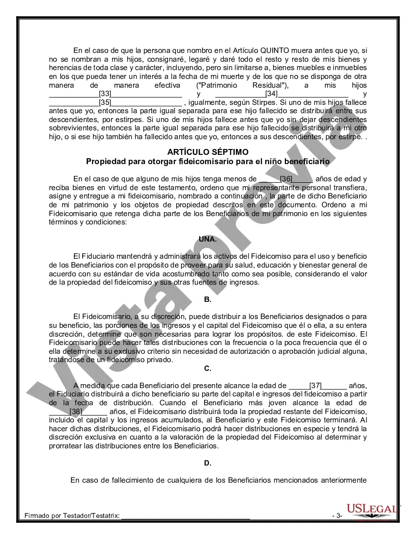 Preview Testamentos Mutuos o Últimas Voluntades y Testamentos para Personas Solteras que conviven con Hijos Menores