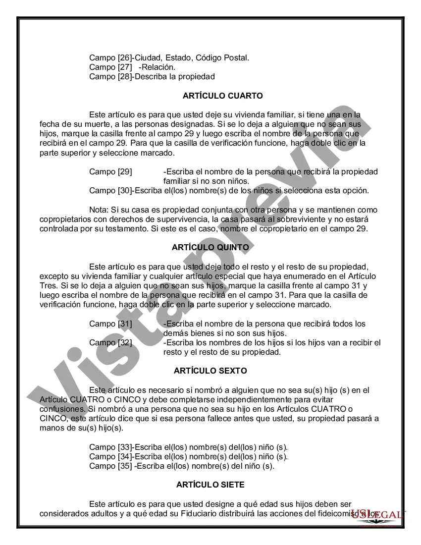 Preview Testamentos Mutuos o Últimas Voluntades y Testamentos para Personas Solteras que conviven con Hijos Menores