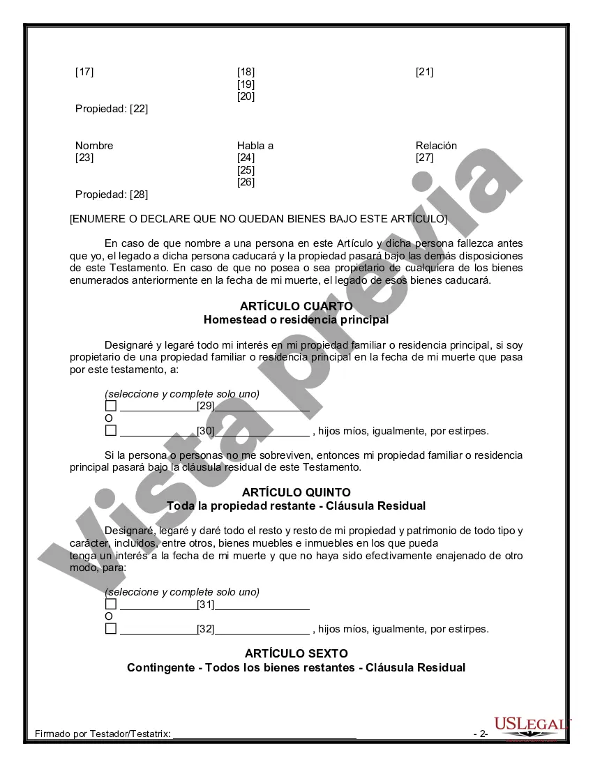Preview Testamentos Mutuos o Últimas Voluntades y Testamentos para Personas Solteras que conviven con Hijos Menores