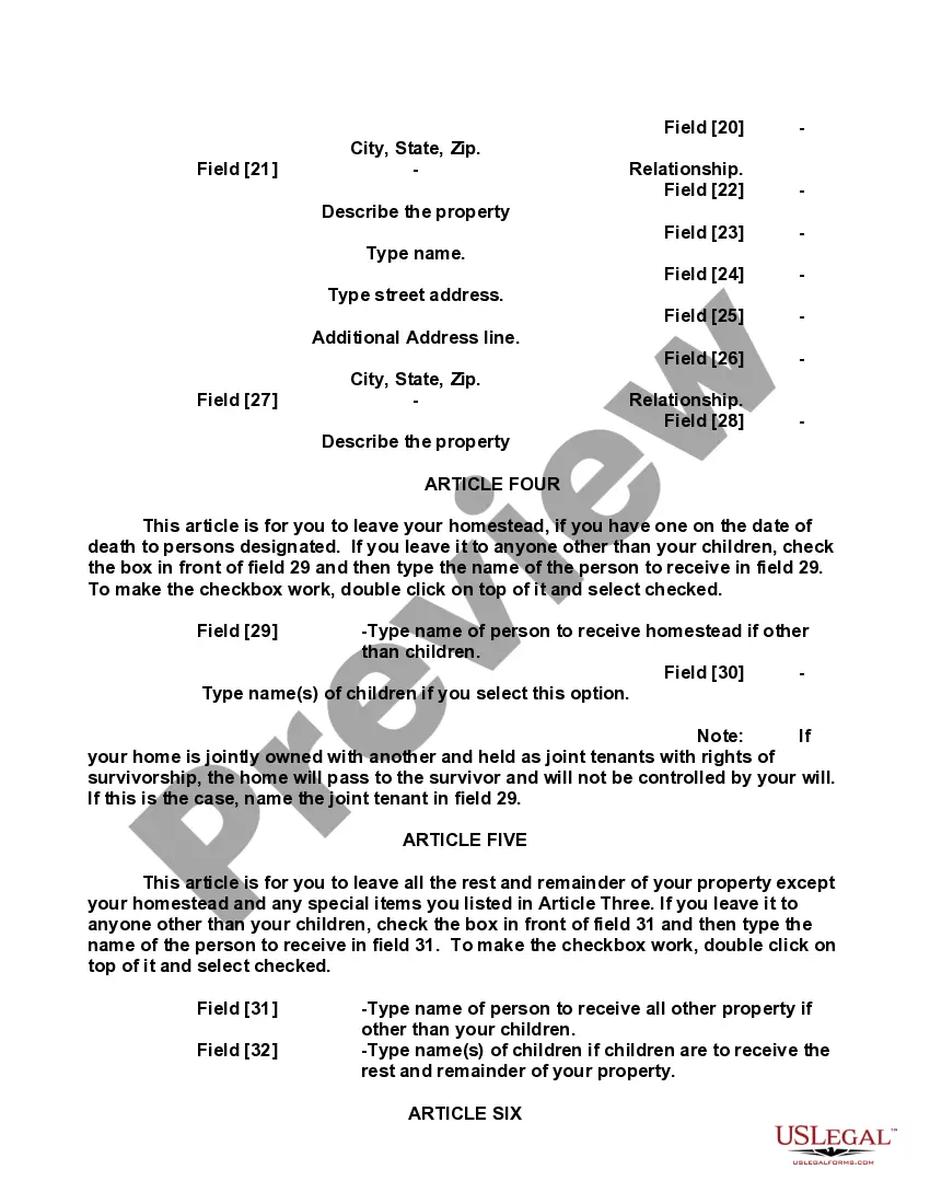 Preview Mutual Wills or Last Will and Testaments for Man and Woman living together, not Married with Minor Children