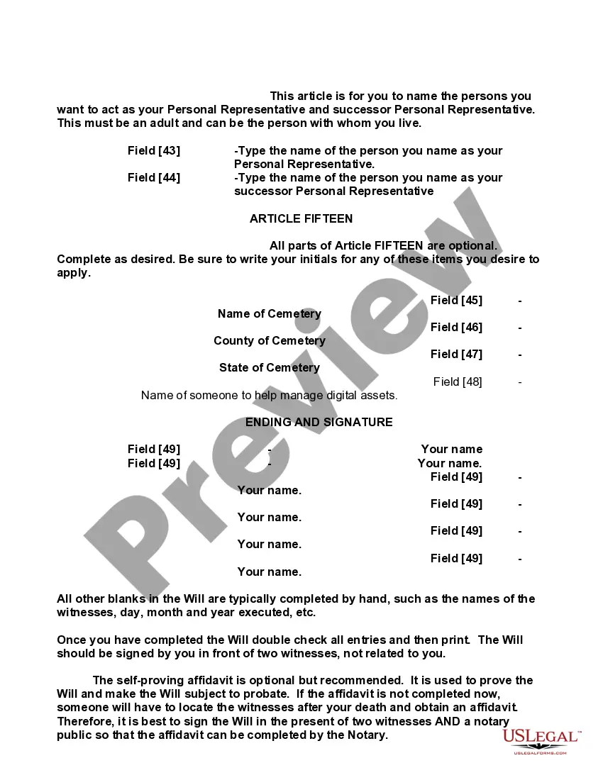 Preview Mutual Wills or Last Will and Testaments for Man and Woman living together, not Married with Minor Children