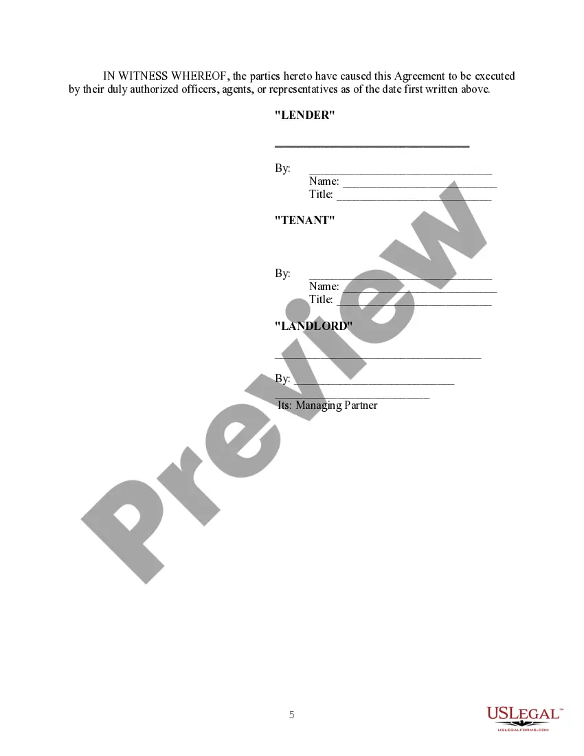 Preview Subordination, Non-Disturbance and Attornment Agreement