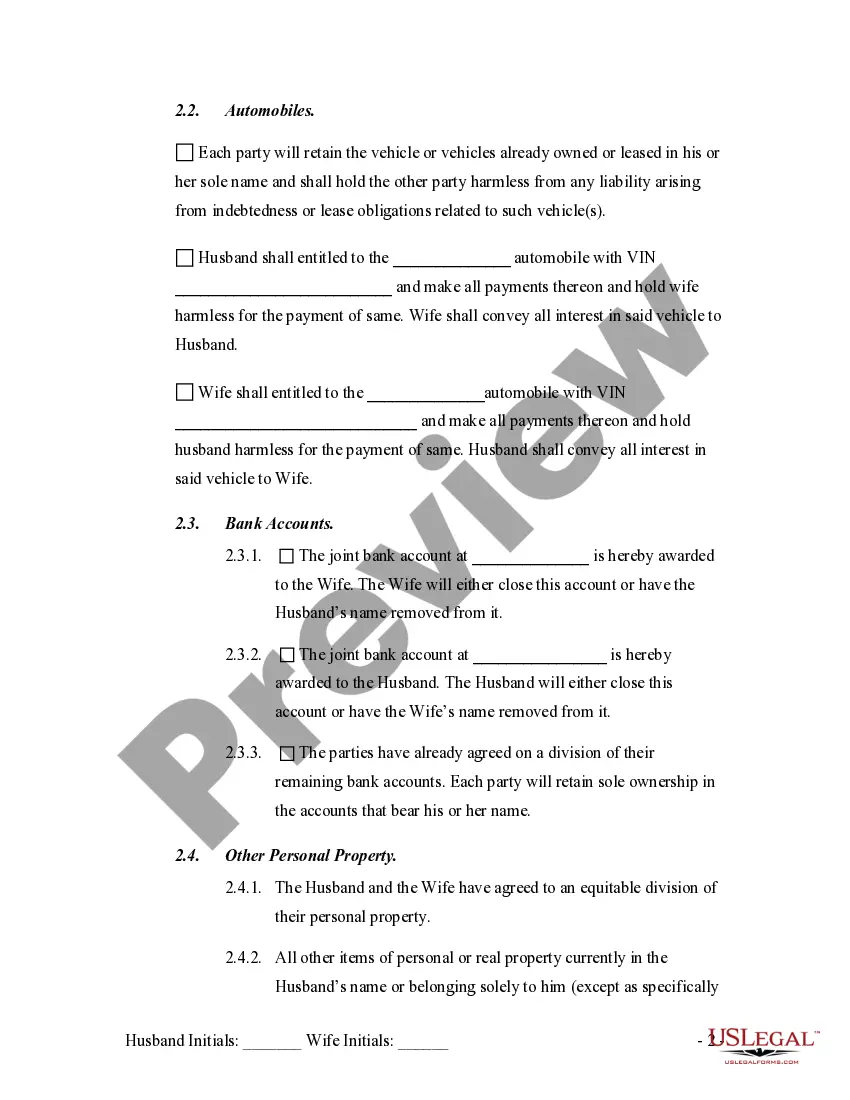 Preview Legal Separation Agreement - No Children