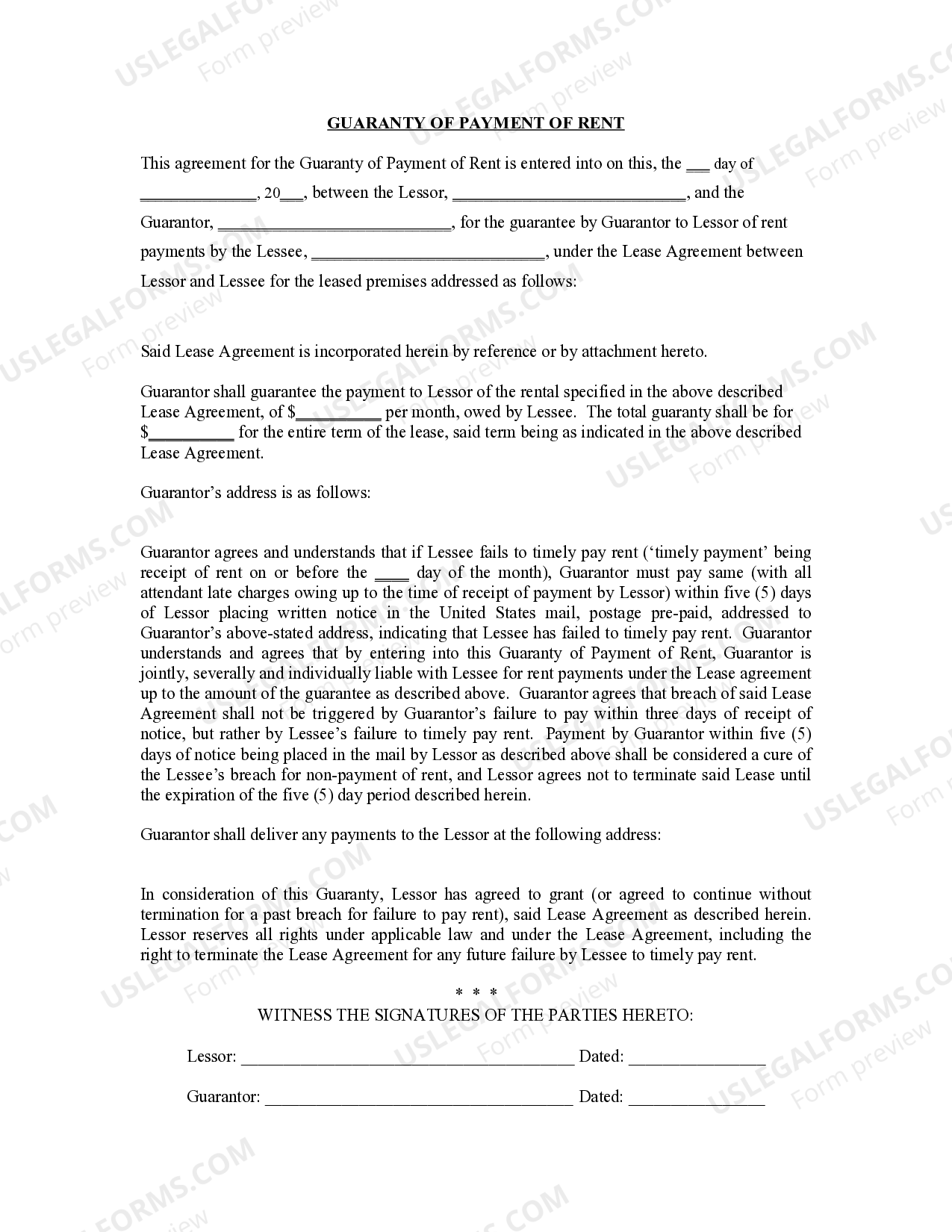 Letter Of Guarantee For Payment Sample US Legal Forms