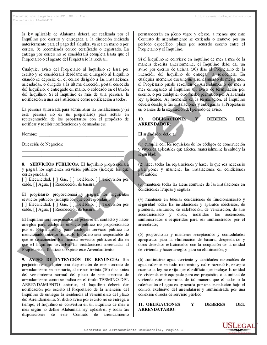 Preview Contrato de arrendamiento de alquiler residencial