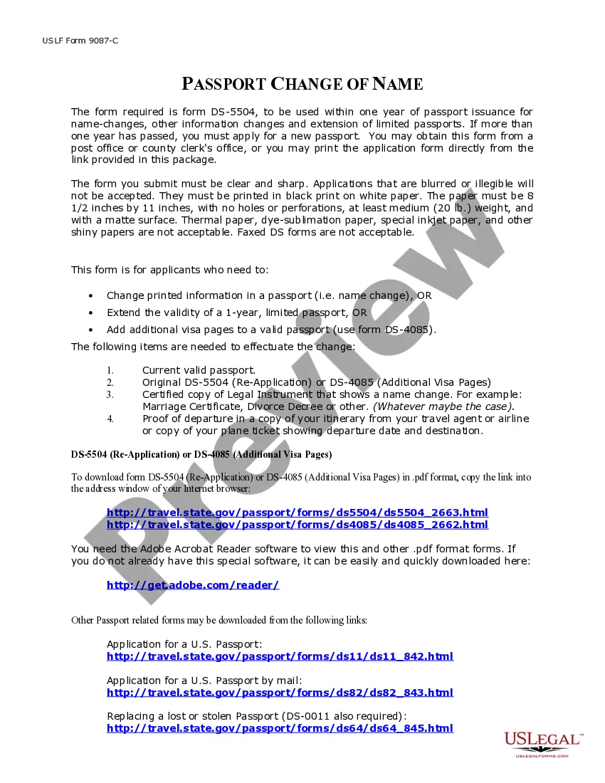 Preview Name Change Notification Package for Brides, Court Ordered Name Change, Divorced, Marriage