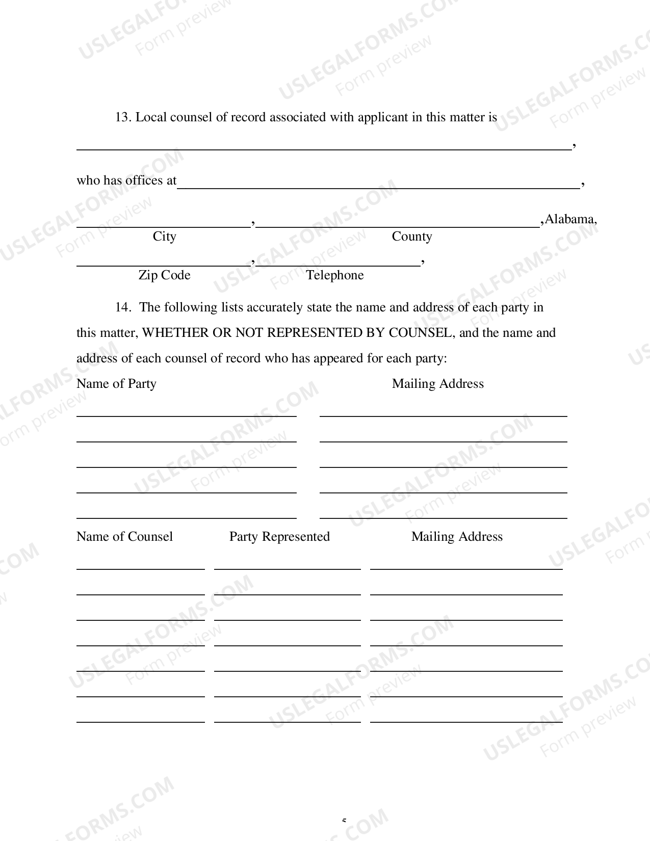 Verified Application of Admission to Practice under Rule VII of the