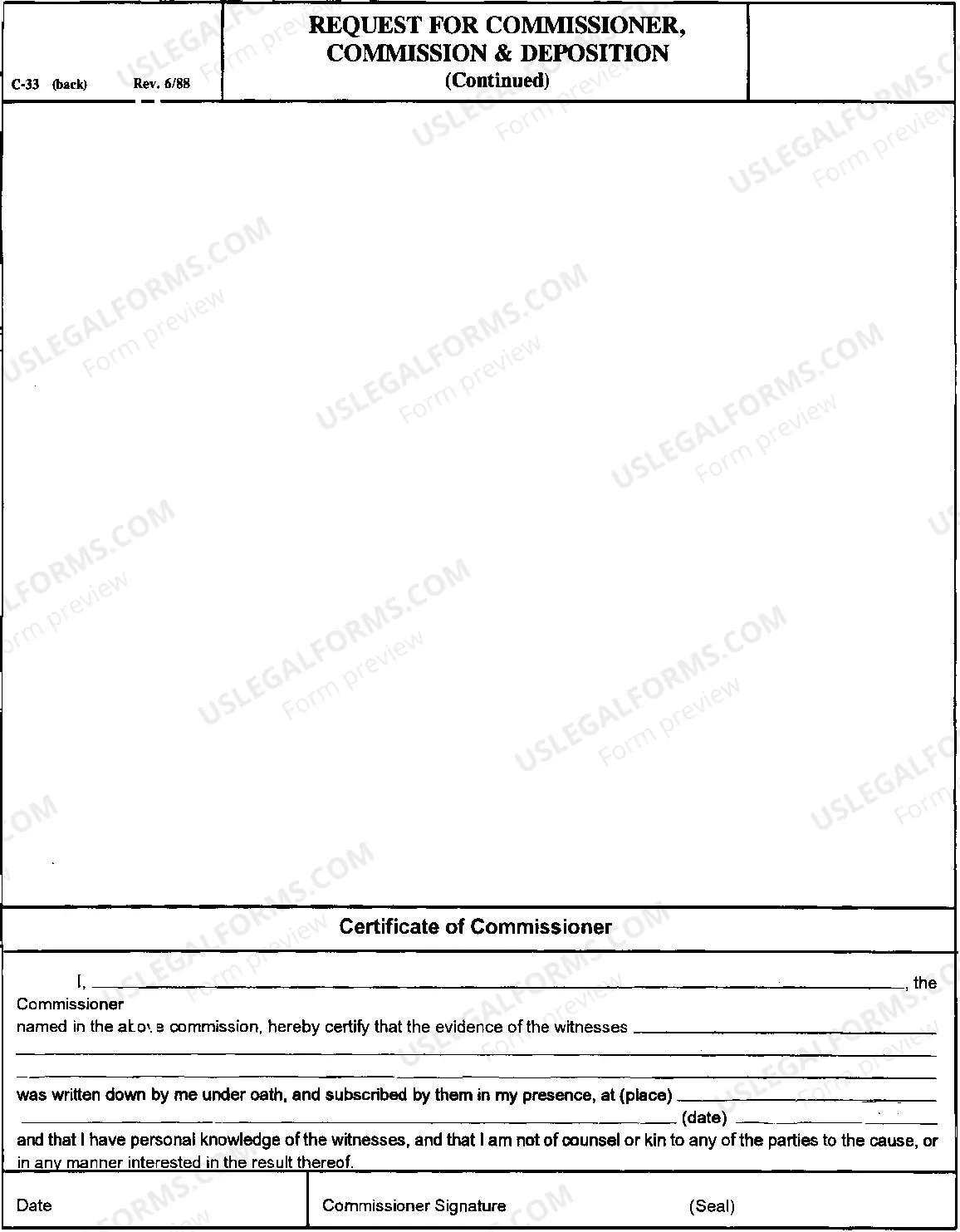 Preview Request for Commissioner, Commission, and Deposition