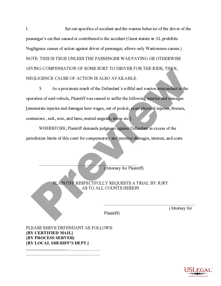 Get Complaint for Motor Vehicle Accident Preview Complaint for Motor Vehicle Accident