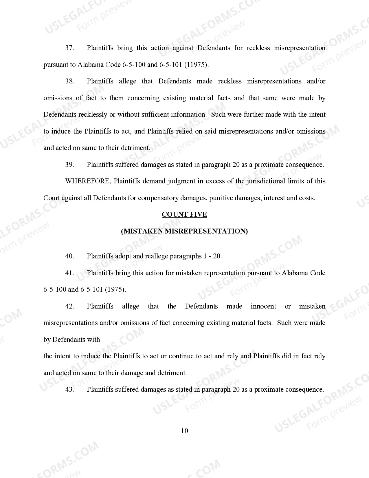 Preview Bad Faith and Related Fraud Complaint