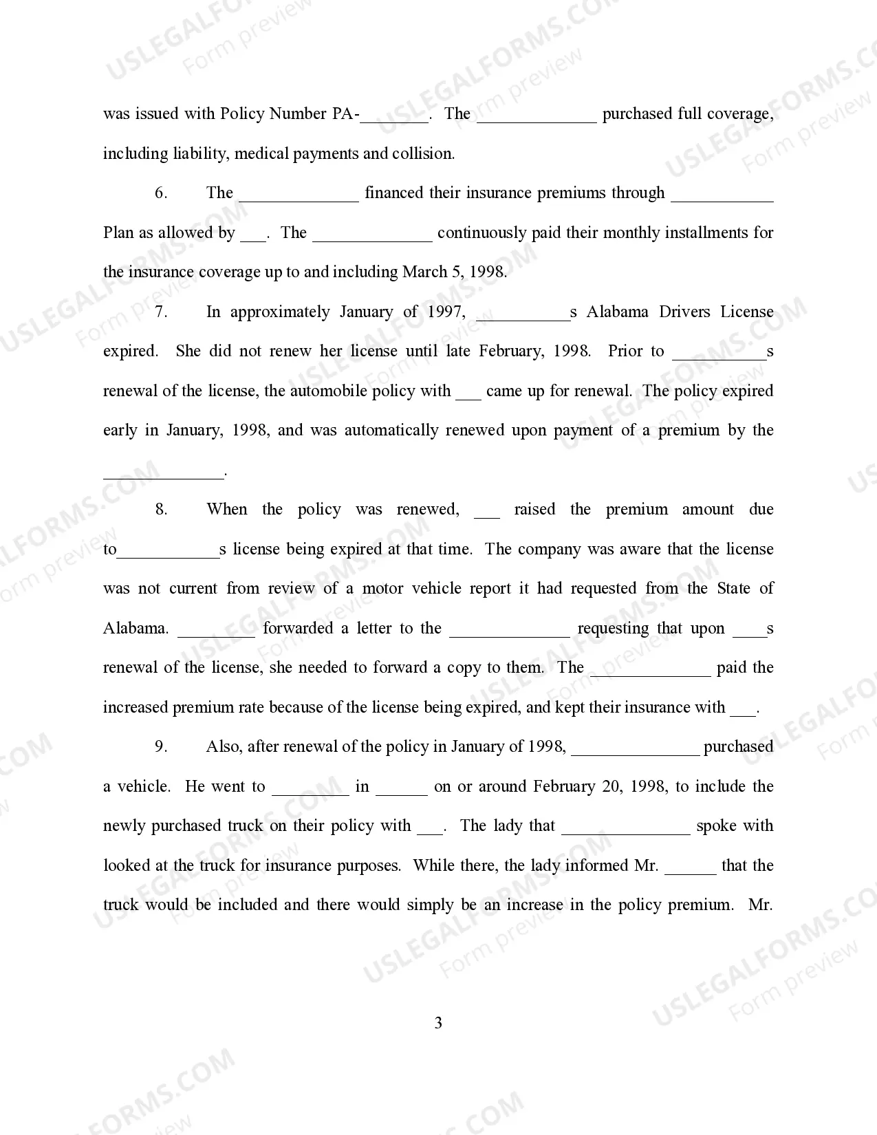 Preview Bad Faith and Related Fraud Complaint