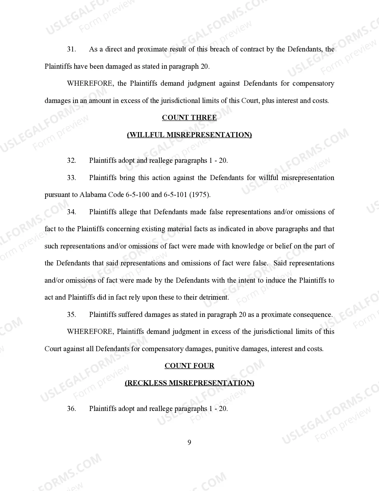 Preview Bad Faith and Related Fraud Complaint