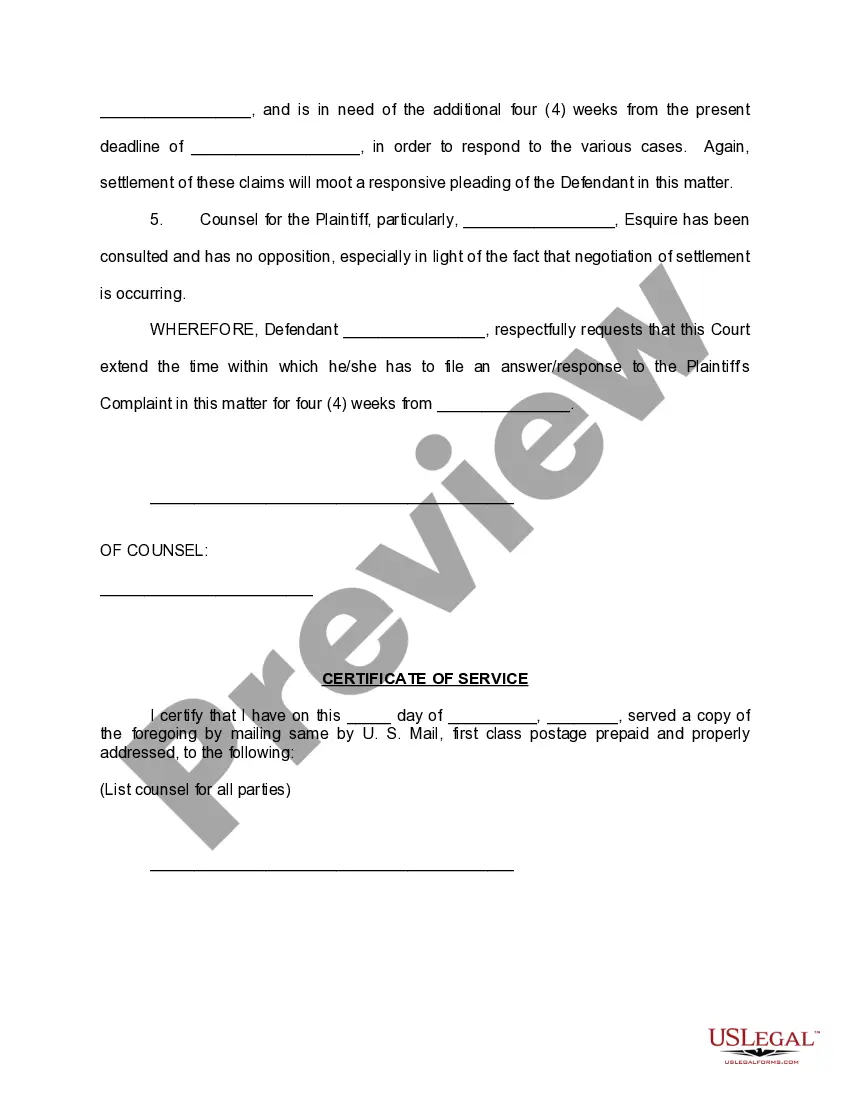 Get Motion for Extension of Time Preview Motion for Extension of Time