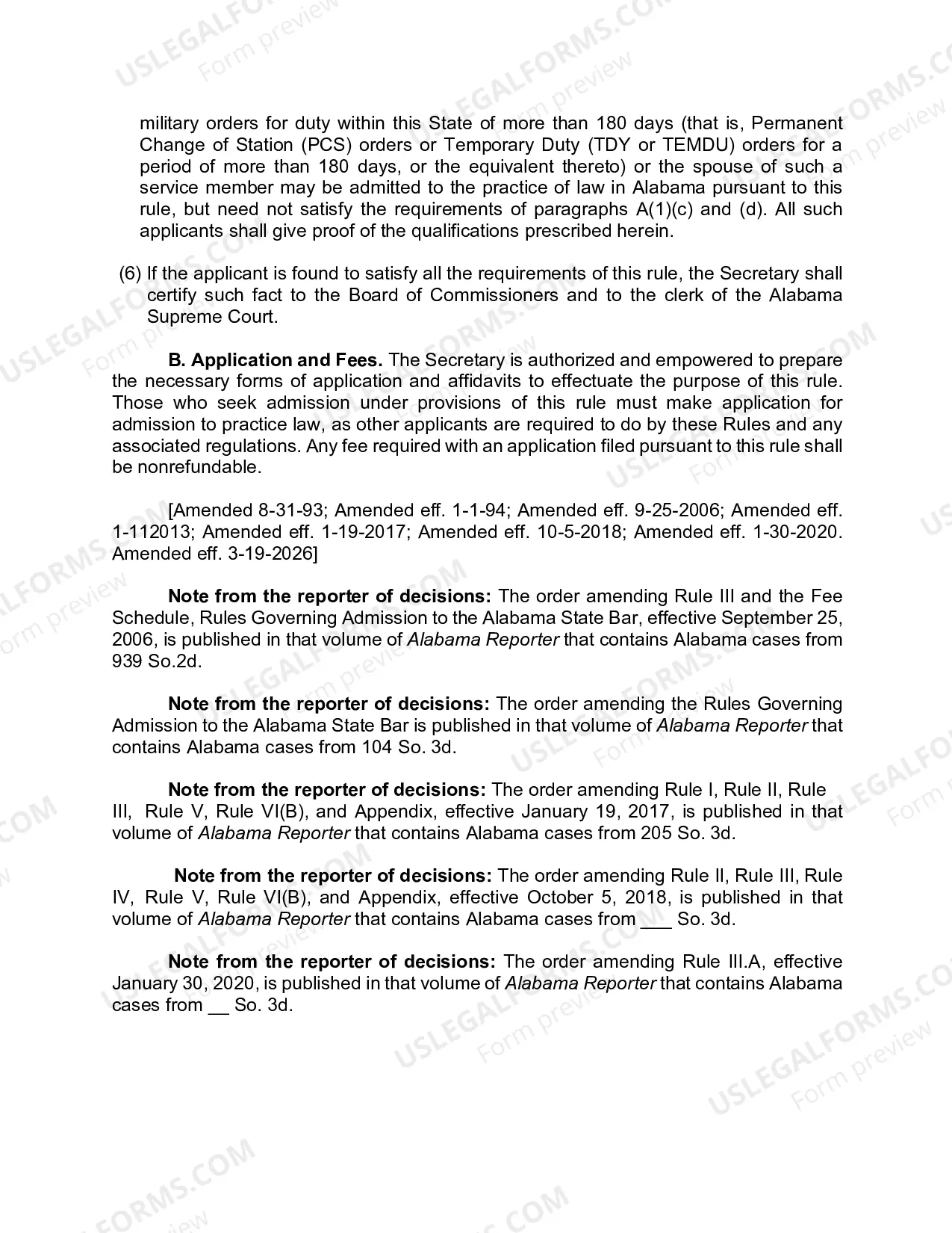 Preview Rule III: Persons Entitled to Admission Without Examination