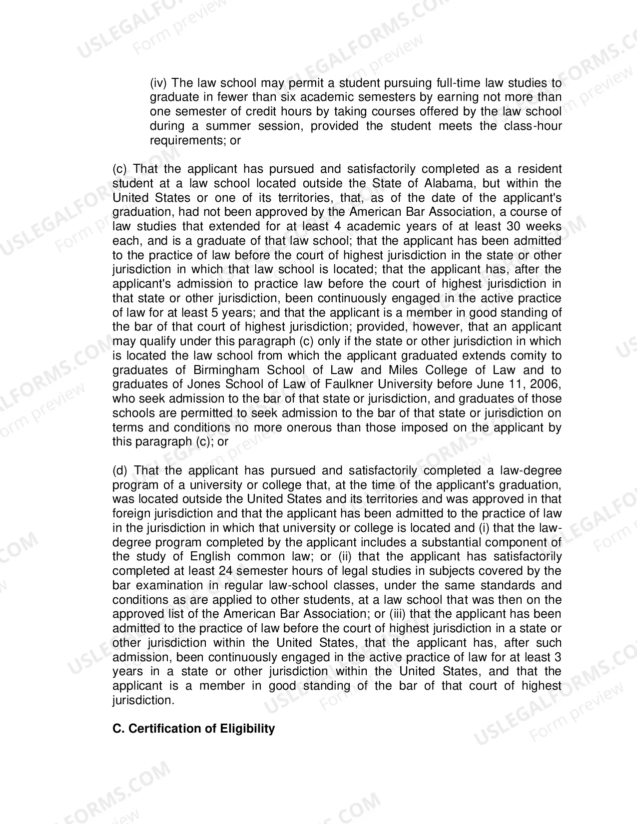 Preview Rule IV: Persons Entitled to Admission by Examination
