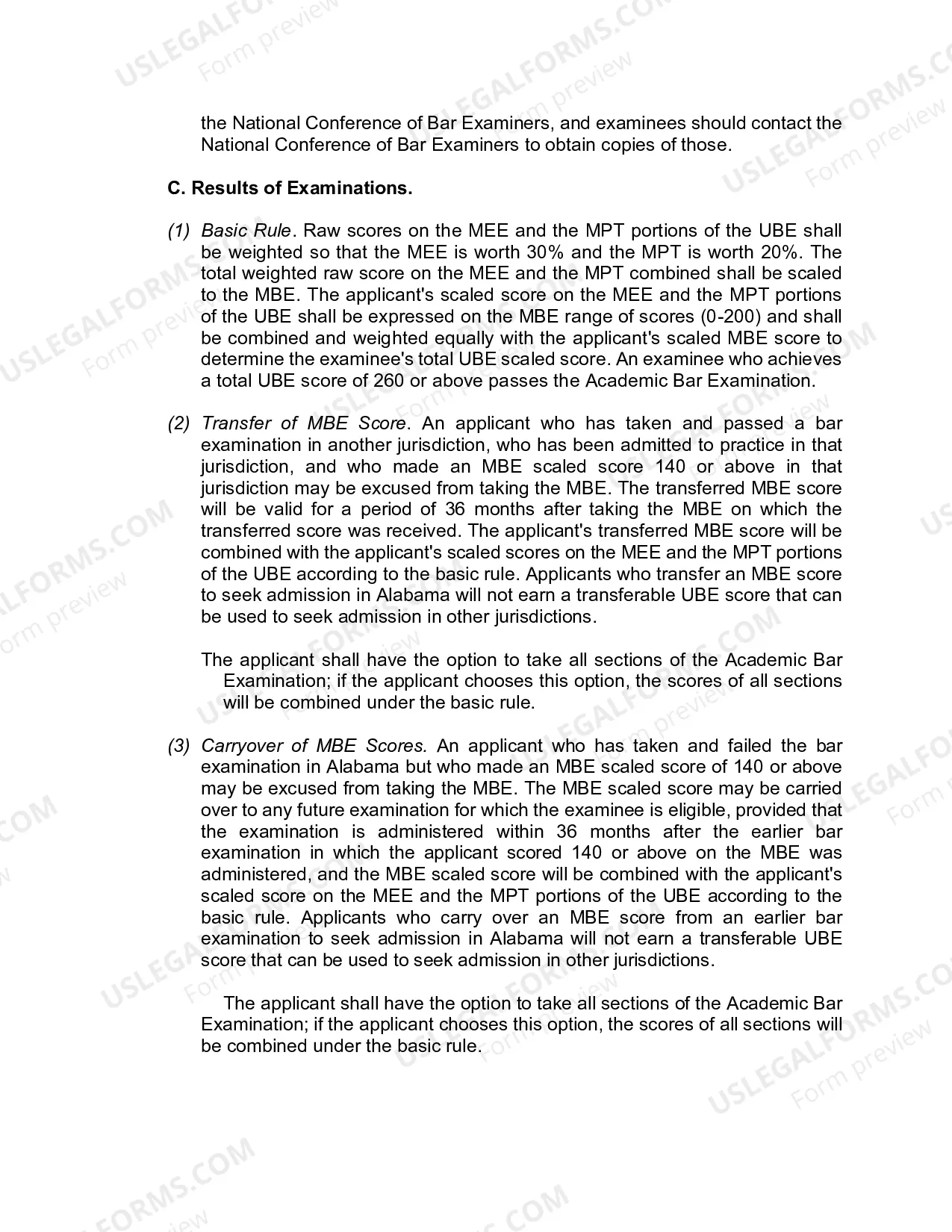 Preview Rule VI(B): Bar Examination