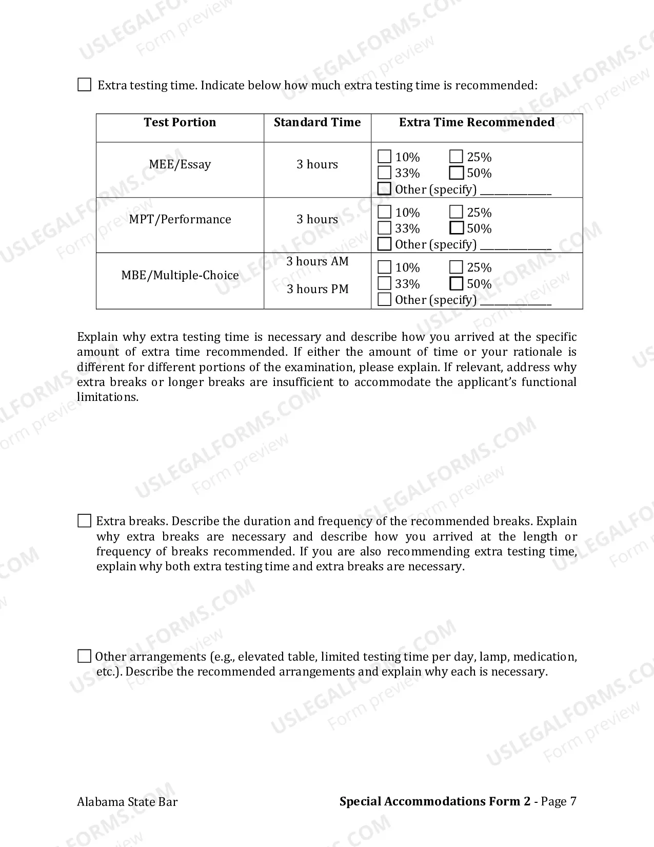 Preview Form 2: Learning Disability Verification