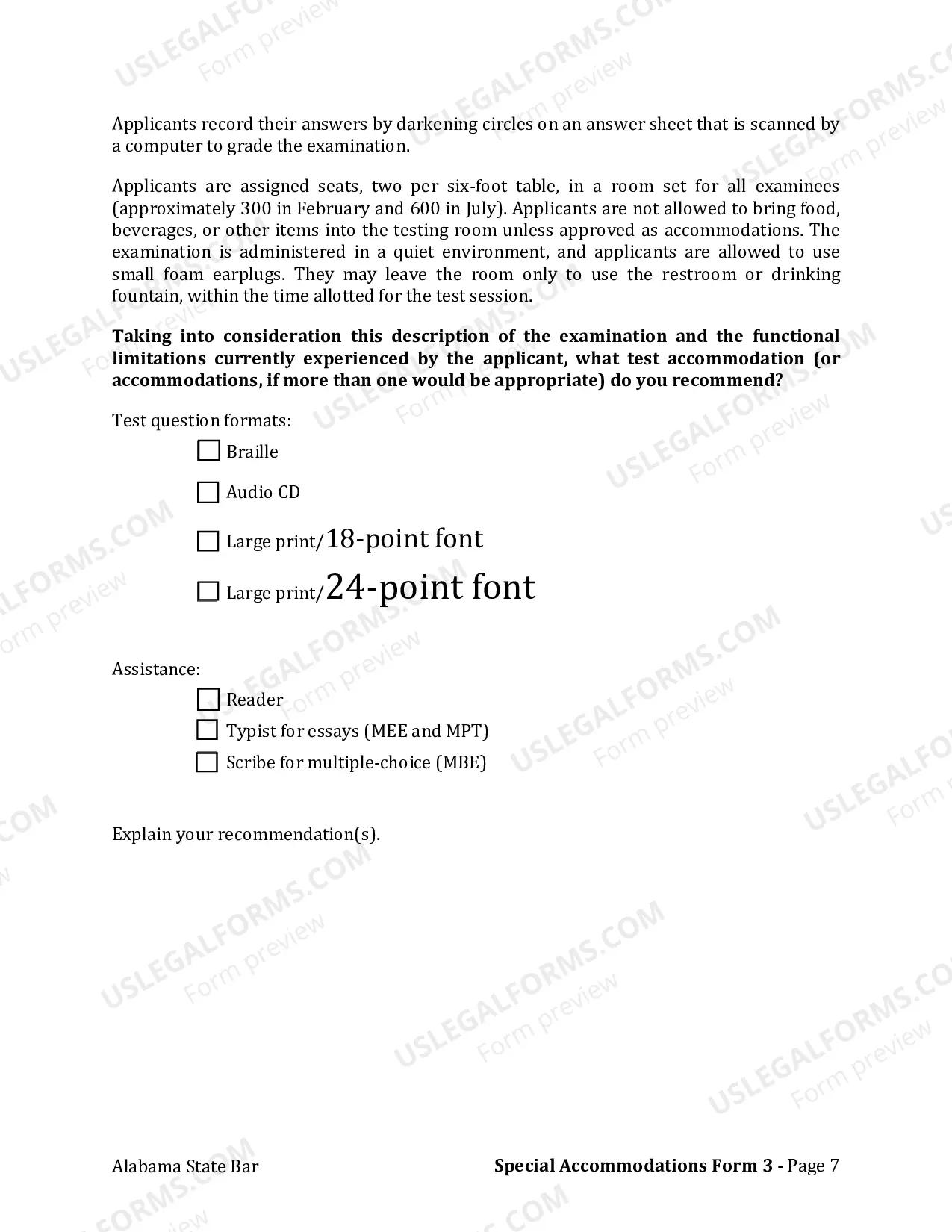Preview Form 3: Attention Deficit/Hyperactivity Disorder (AD/HD) Verification