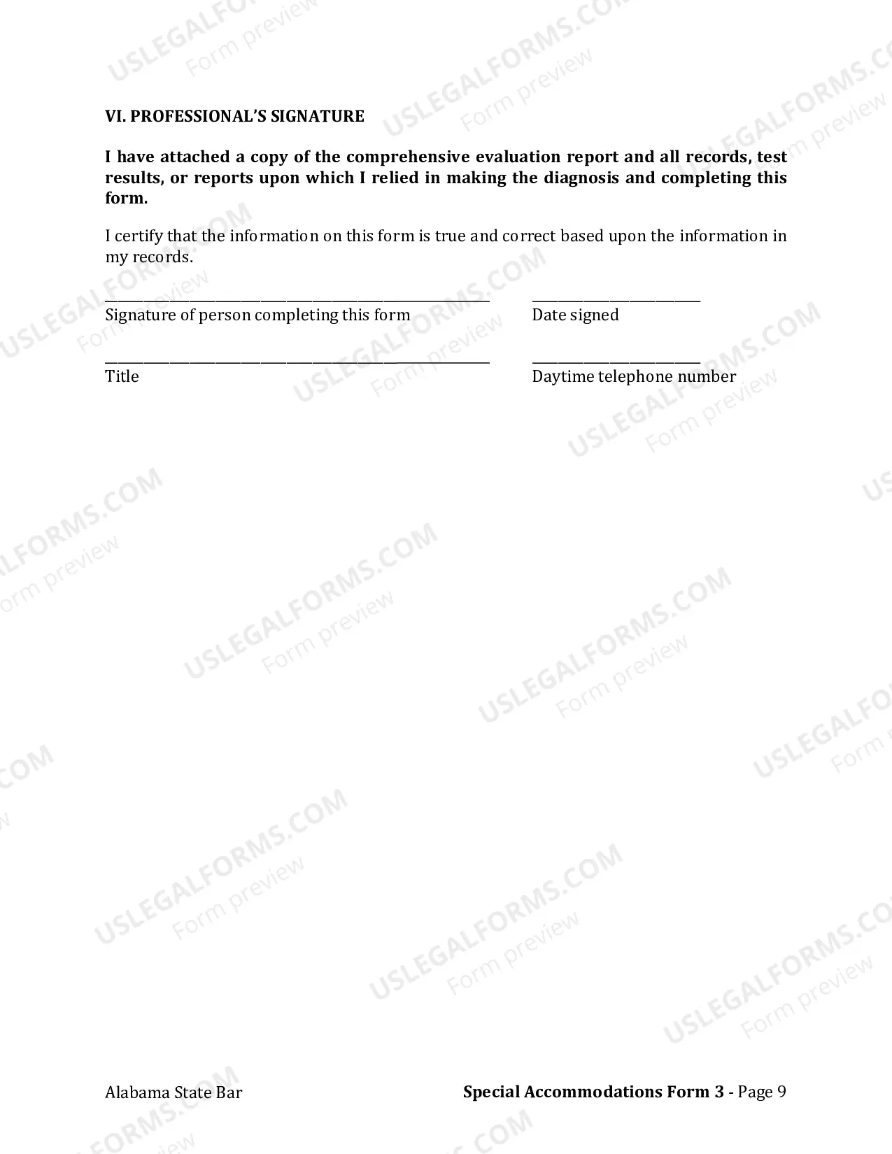 Preview Form 3: Attention Deficit/Hyperactivity Disorder (AD/HD) Verification