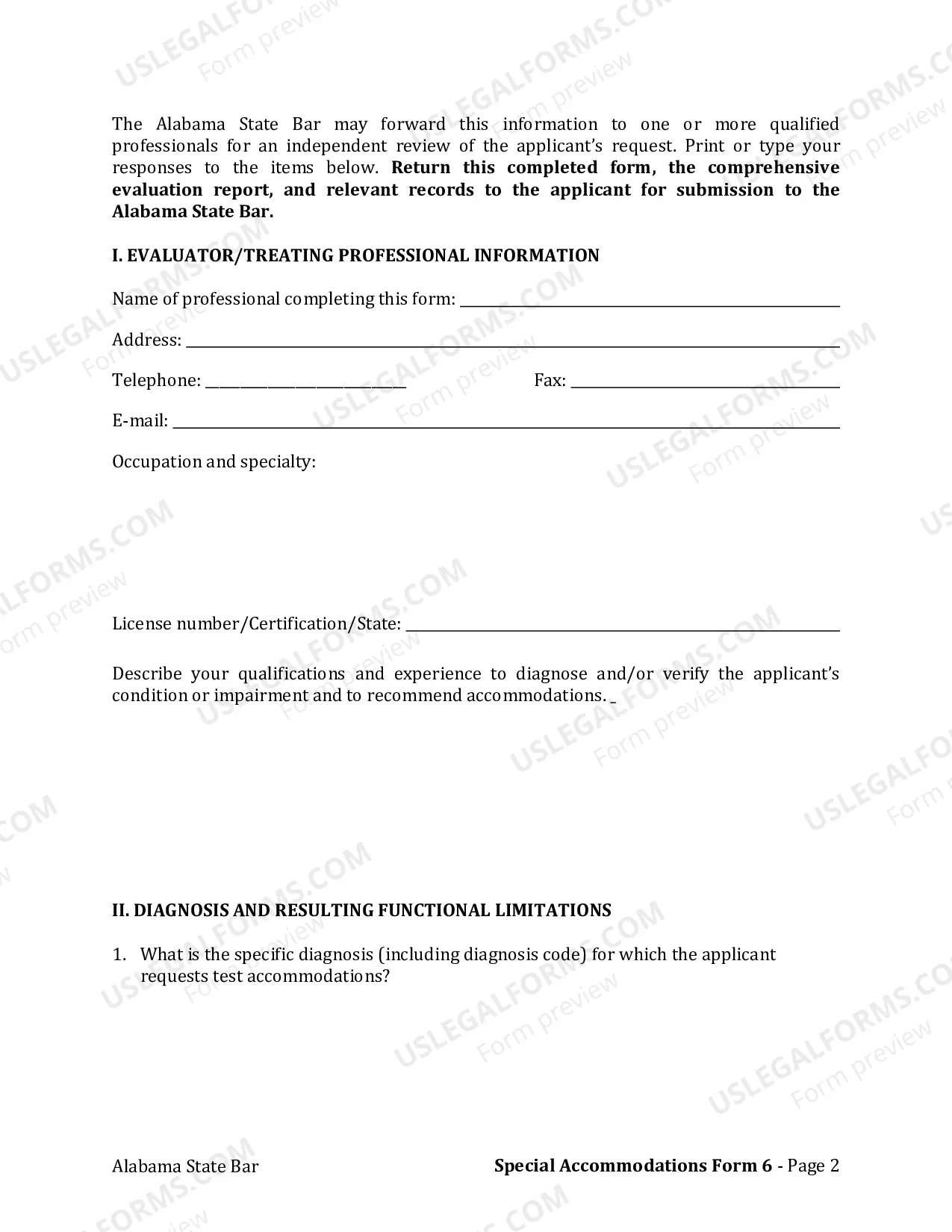 Preview Form 6: Physical Disability Verification