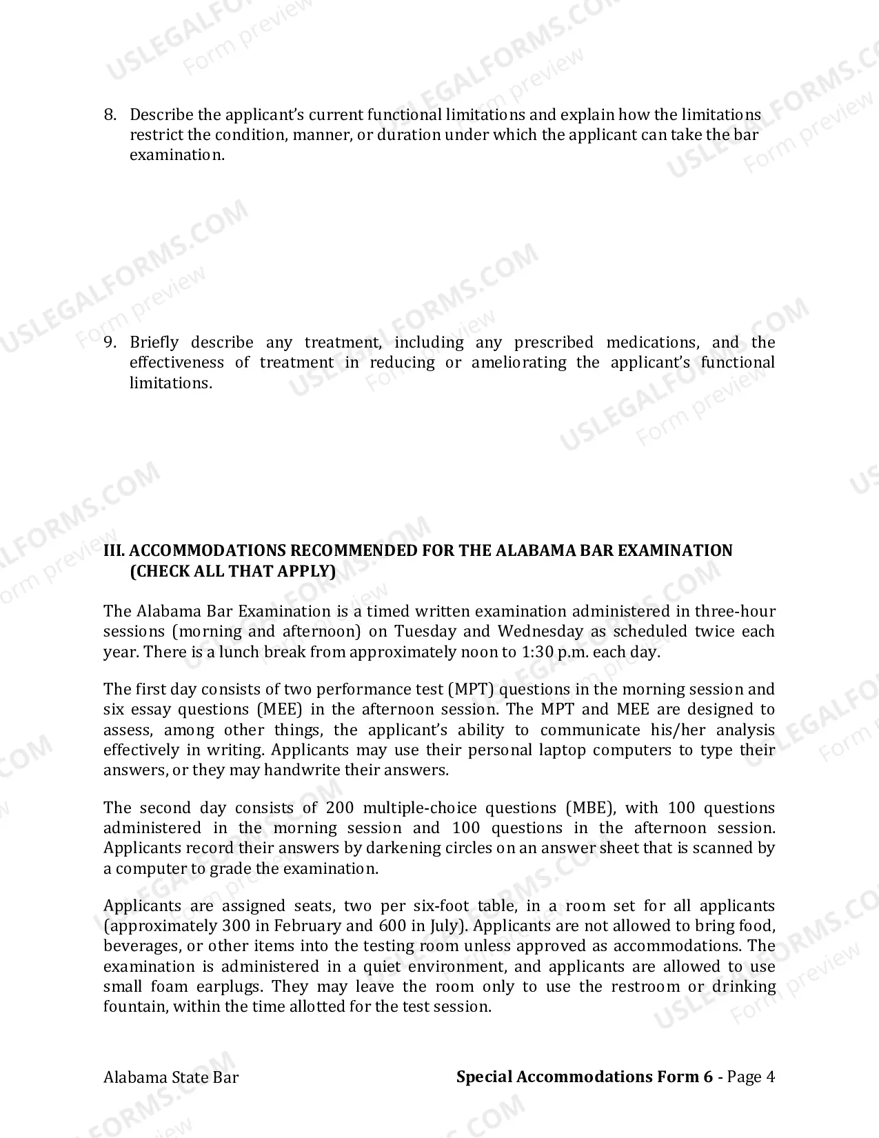 Preview Form 6: Physical Disability Verification