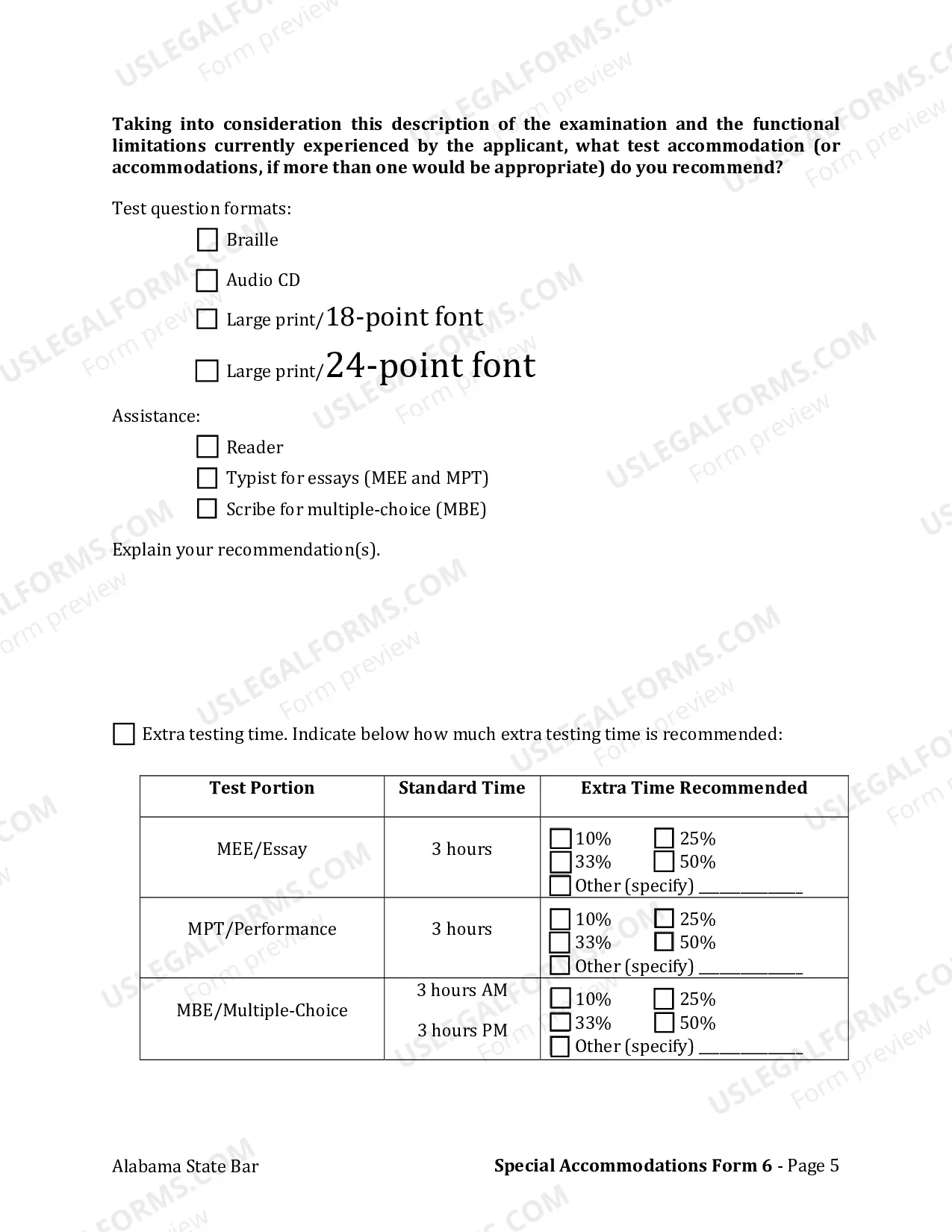 Preview Form 6: Physical Disability Verification