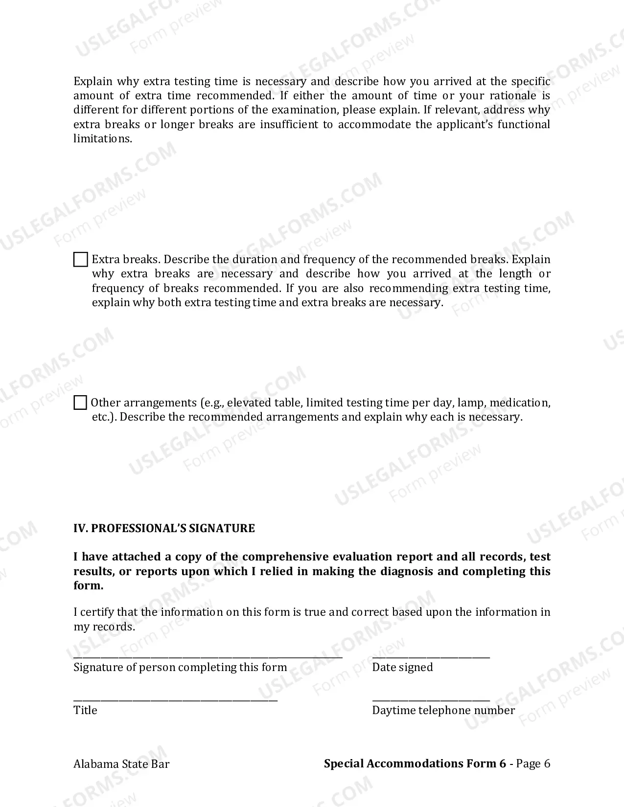 Preview Form 6: Physical Disability Verification