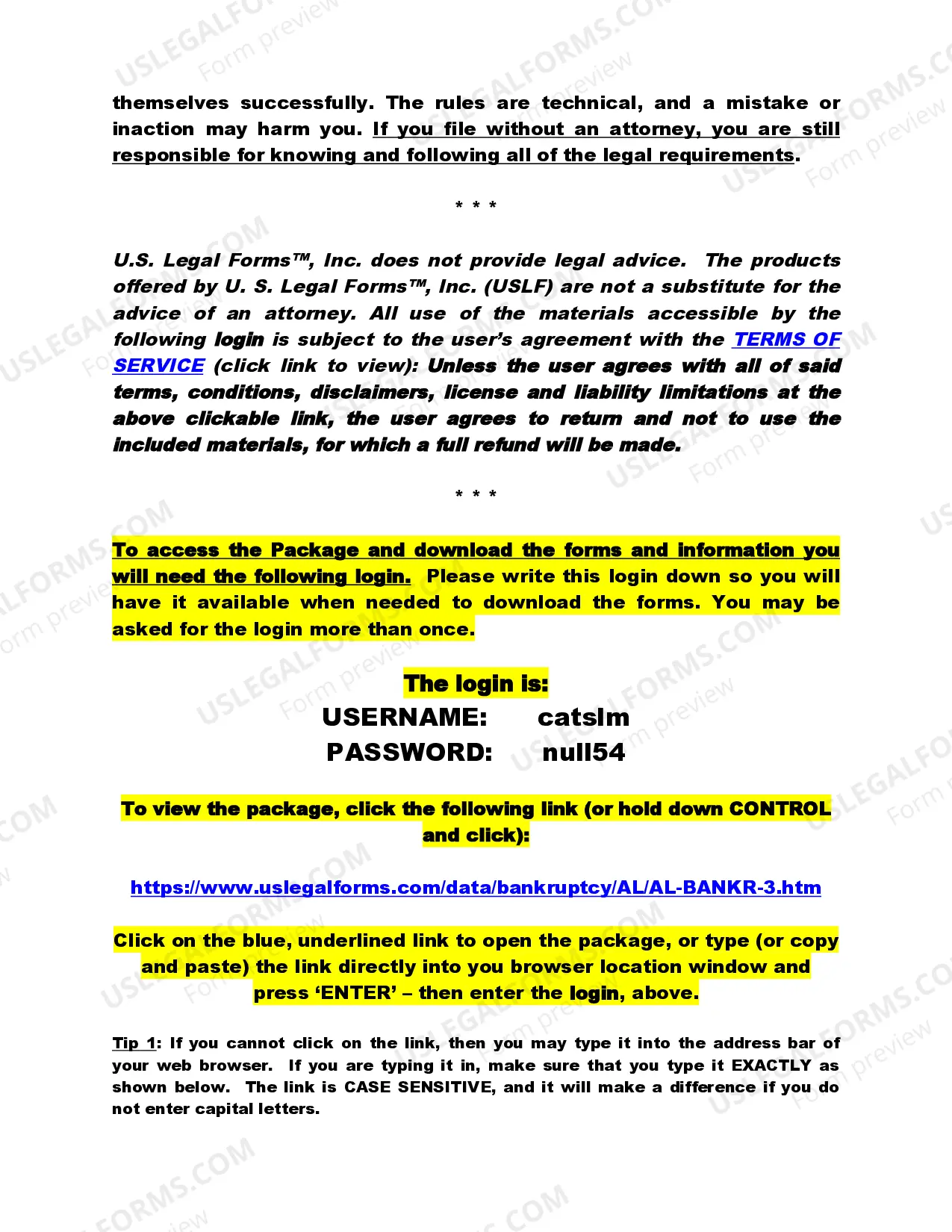 Preview Alabama Northern District Bankruptcy Guide and Forms Package for Chapters 7 or 13