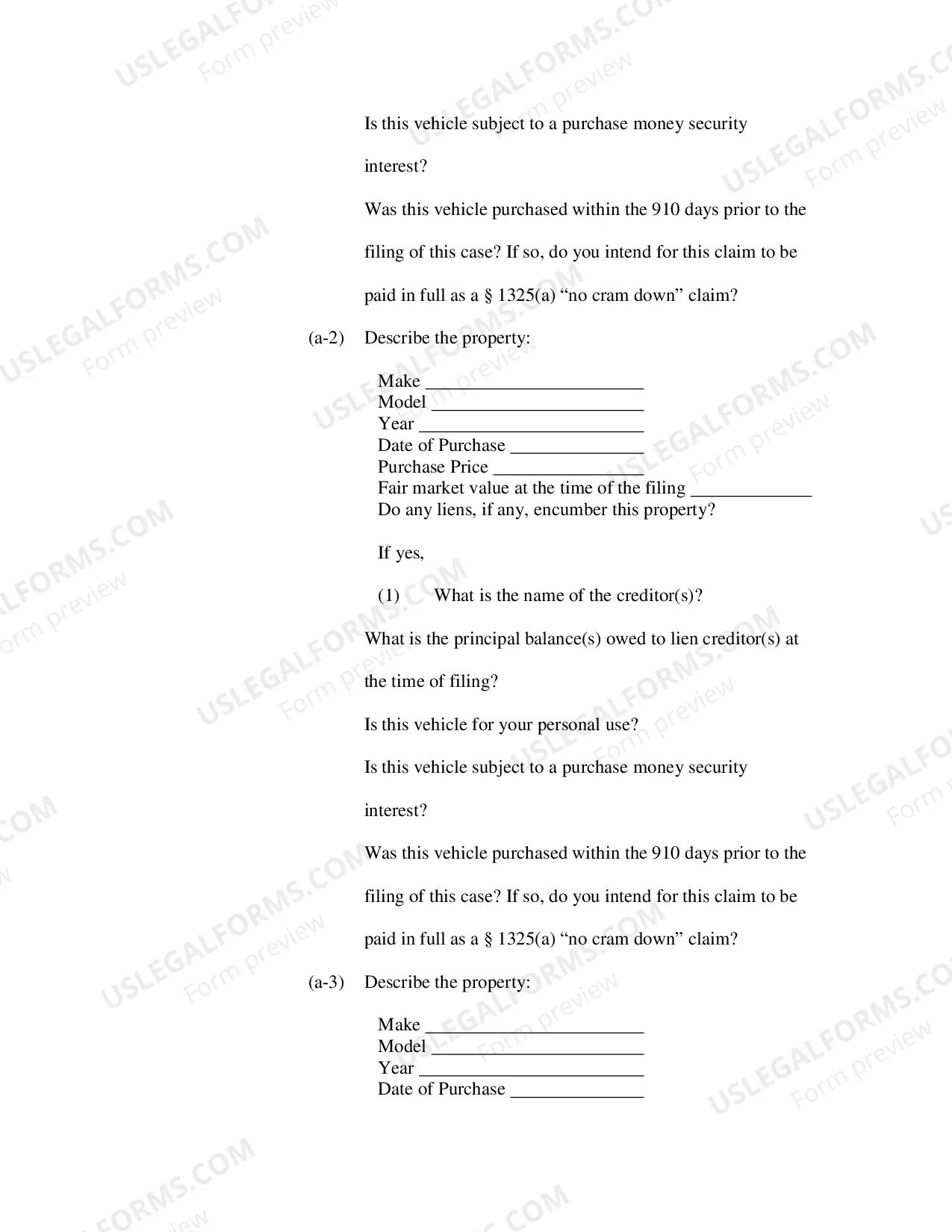 Preview Interrogatories for Excused 341 Appearance