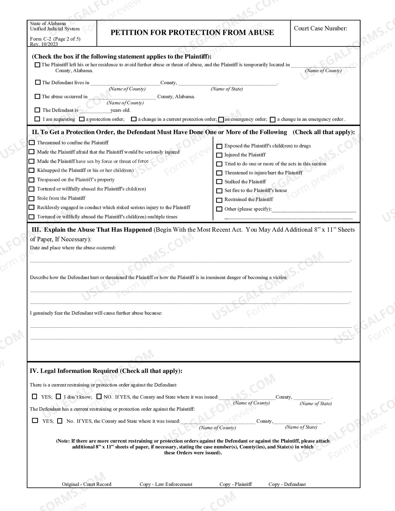 Preview C-2 Petition for Protection from Abuse
