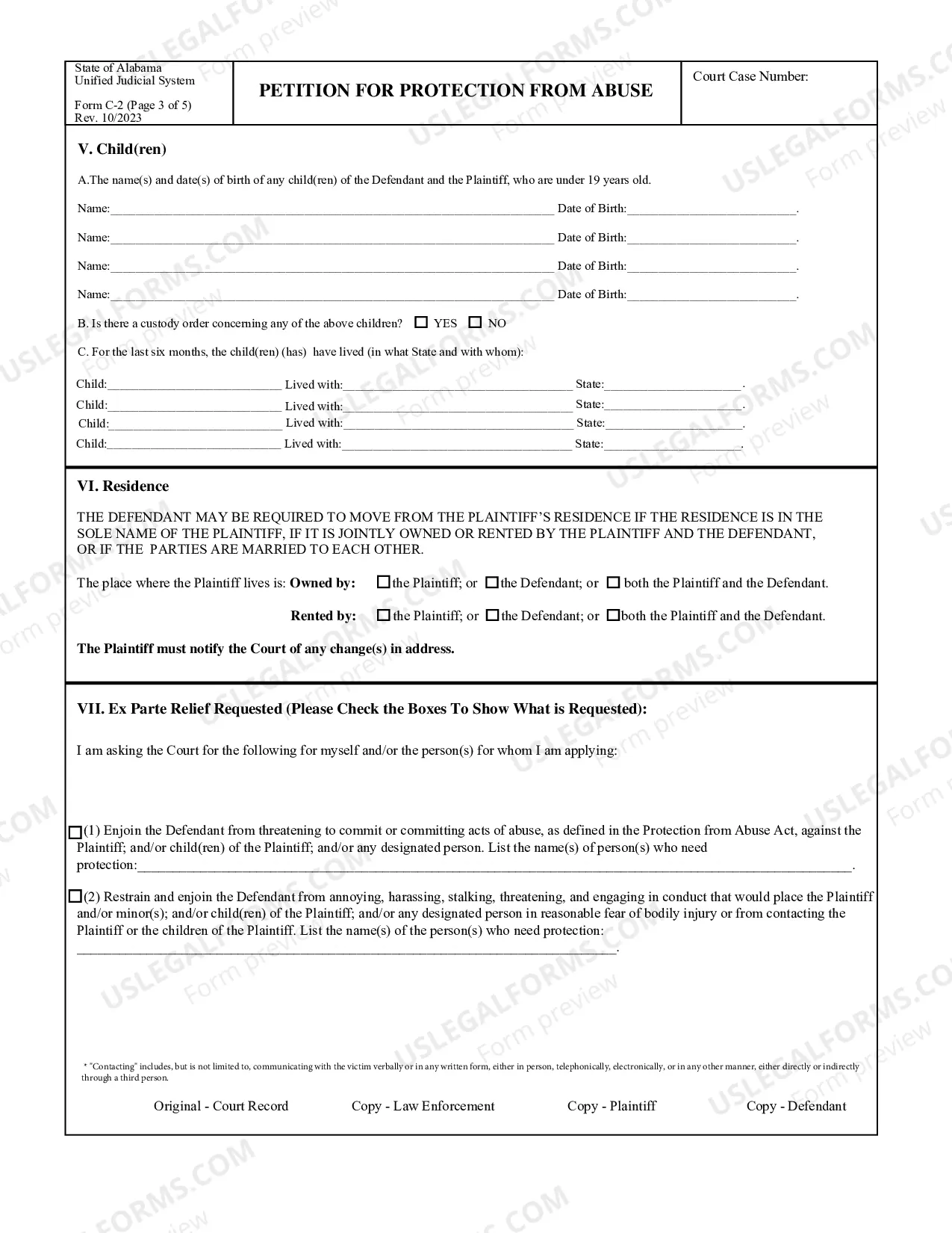 Preview C-2 Petition for Protection from Abuse