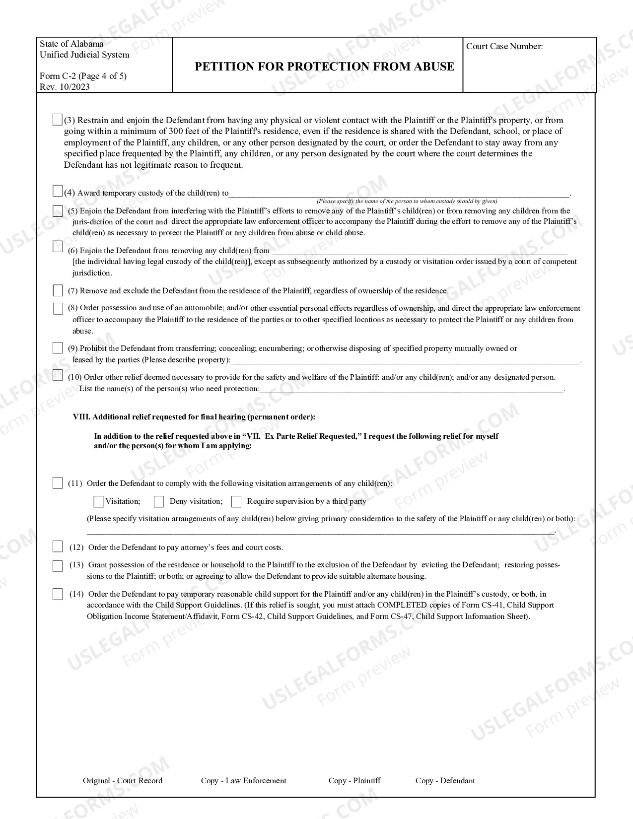 Preview C-2 Petition for Protection from Abuse
