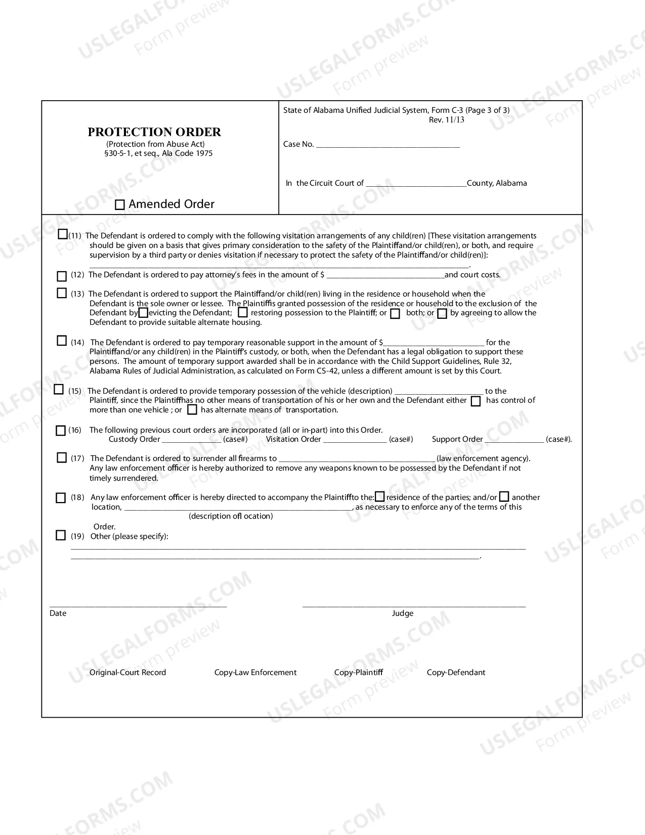 Preview Protection Order (Protection from Abuse Act) REVISED 11-2013