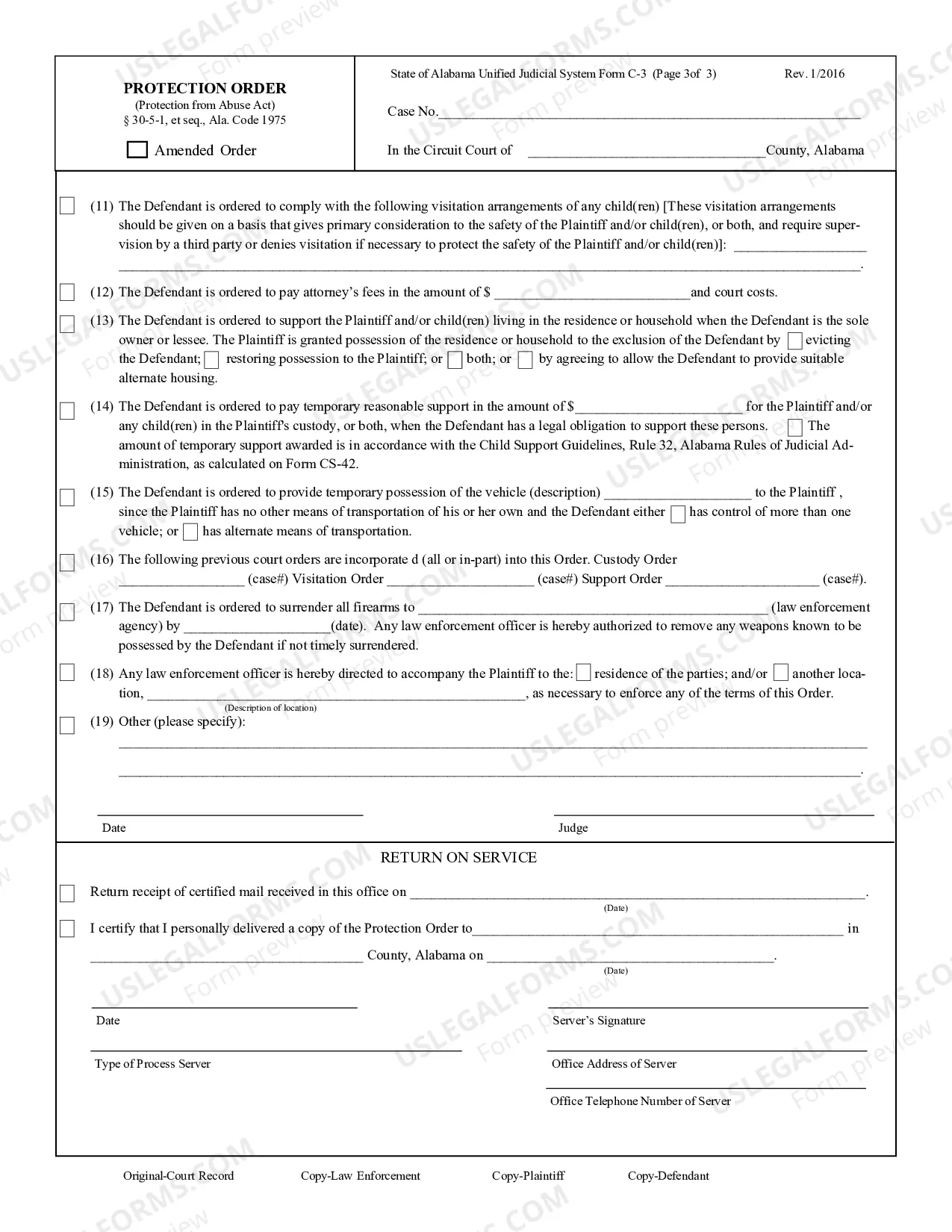 Preview Protection Order (Protection from Abuse Act) After January 1, 2016