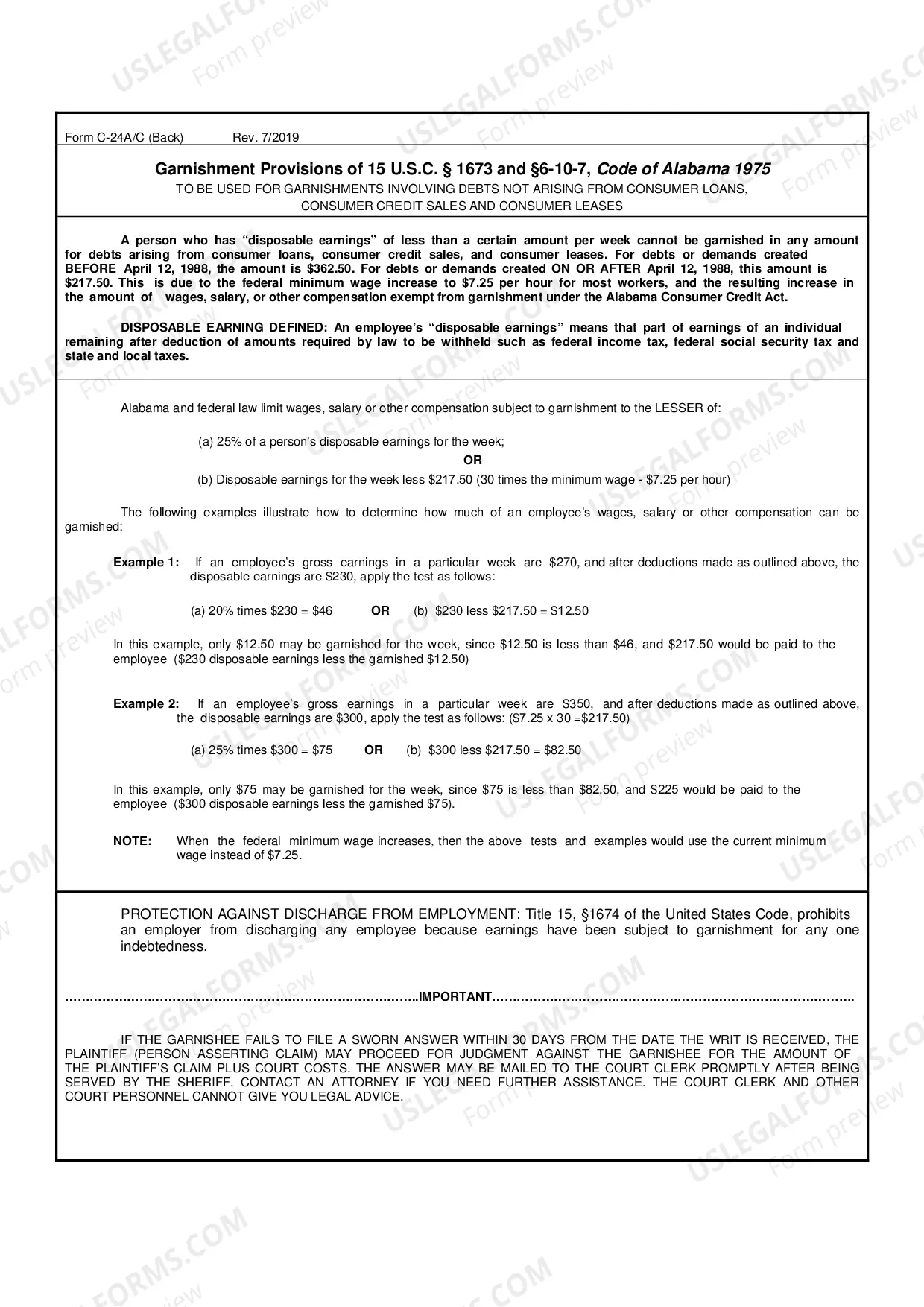 Preview Garnishment Provisions for Consumer Debts and Non Consumer Debts