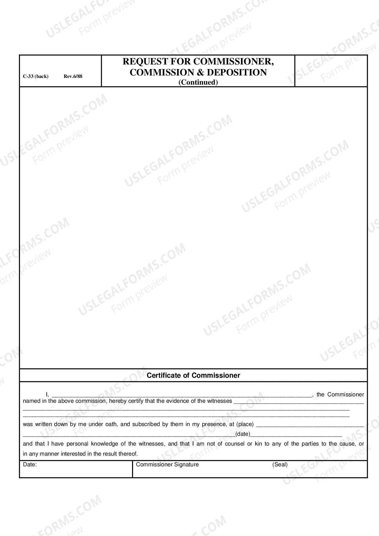 Preview Request For Commissioner Commission And Deposition