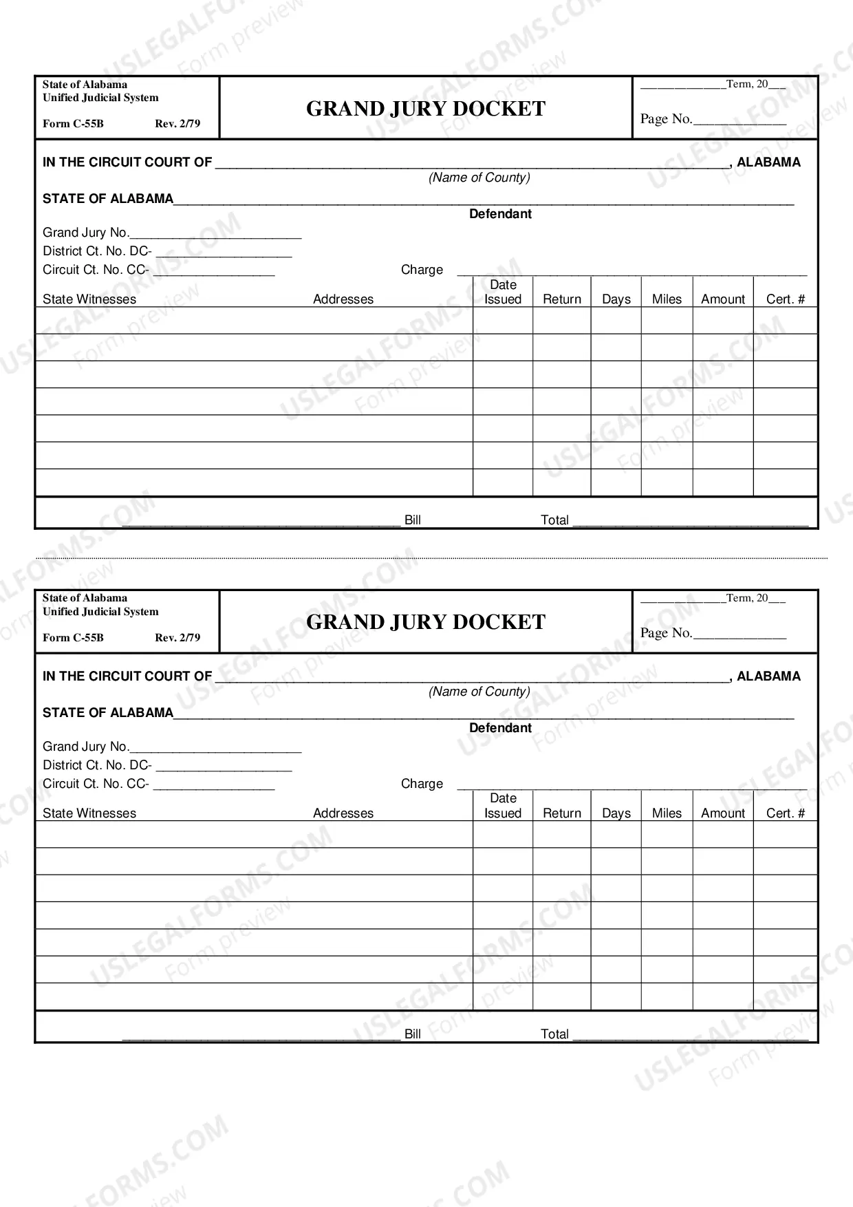 Preview Grand Jury Docket Index