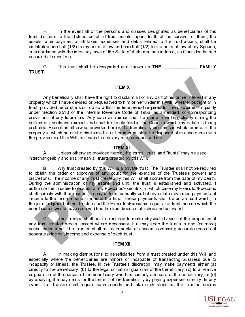 Preview Complex Will with Credit Shelter Marital Trust for Large Estates